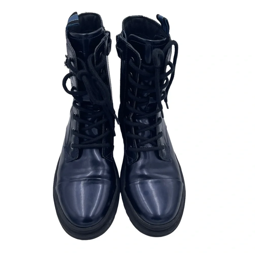 Geox‎ Respira Gillyjaw Girls Dark Navy Combat Boots in Size 34 / 3